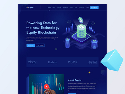 Cryptocurrency Website Design 3d bestshot bitcoin blockchain blockchain crypto branding chart crypto dark design illustration landingpage logo modern nft product design template uiux website wix