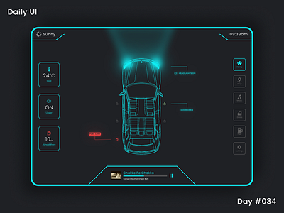 Daily Ui Challenge - Car Interface 34 appui car car dashboard car interface dailyui dailyuichallenge dark theme darktheme dashboard day 34 day34 design glow smart car smart car control ui uidesign uiux webui