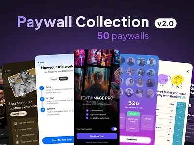 Paywall Collection v2.0 android app auto layout digital product free ios membership monetization paywall purchase responsive saas subscription