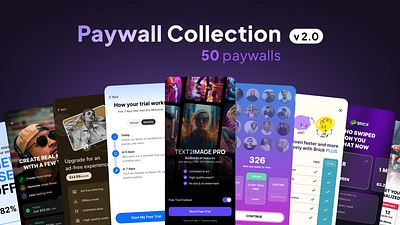 Paywall Collection v2.0 android app auto layout digital product free ios membership monetization paywall purchase responsive saas subscription