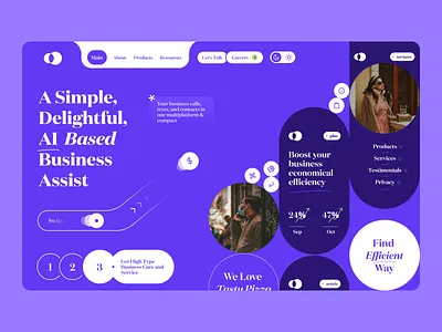 AI Business Assistant Website ai ai powered automation blue theme business assistant business efficiency business tools digital marketing landing page marketing modern design multiplatform platform productivity saas software tech ui ux web design