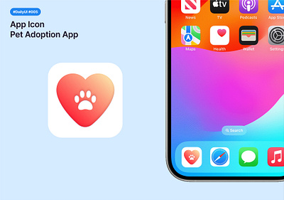 #DailyUI 005 animal app animalapp appicon daily 100 challenge daily ui 005 dailyui 001 design inspiration designinspiration figmadesign heart icon hearticon mobile app mobile design pawprint pet app petlove uiux