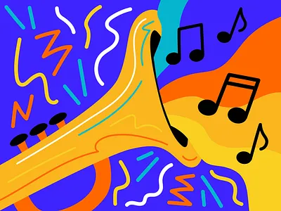 Unsplash | Music Illustration 🎷 colorful digital illustration digitalart flat illustration graphic design illustration illustrator instrument music music illustration saxophone vector vector illustration