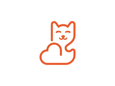 Simple Cat Love Logo animal animals brand brand and identity care cat cute face head heart logo logodesigner minimalsit minimilist monoline pet premade logos shop sitter smile