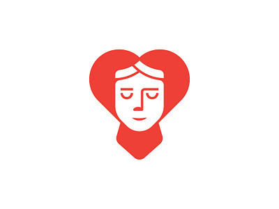 Modern Girl Love Logo beauty boutique care cosmetic face fashion geek geek girl girl head health heart love queen red style stylist trend trendy woman