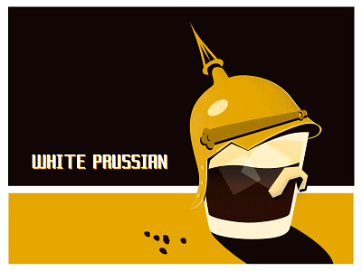 White Prussian calendar cocktail coffee cream drink german graphic design illustration irish coffee print prussian pun punny white prussian white russian