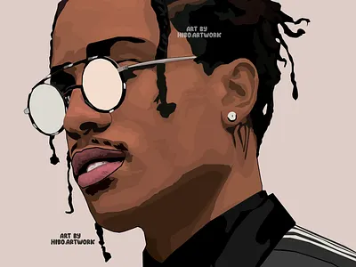 asap rocky vector art by hiboart adobe art artwork asaprocky design digital digitaldrawing drawing graphic graphic design illustration logo ui