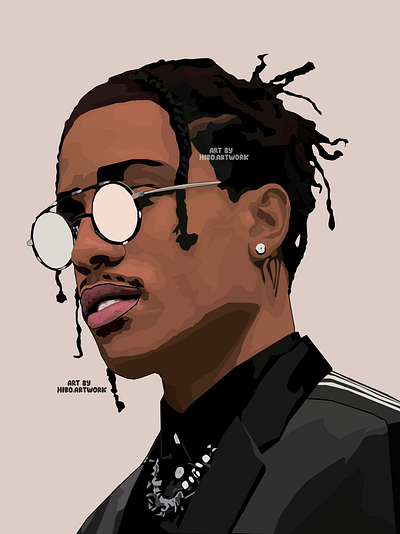 asap rocky vector art by hiboart adobe art artwork asaprocky design digital digitaldrawing drawing graphic graphic design illustration logo ui