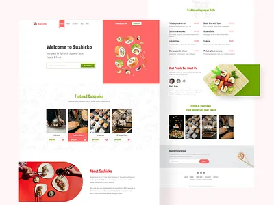 Modern Sushi Website Design 🍣 branding design designer food foodie home page homepage japan landing page restaurants sell food sushi sushi restaurants typography ui uiux web webdesign webpage website