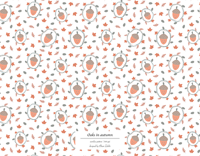 oaks in autumn fabric designer freelancers illustration pattern a day pattern art pattern design print design surface pattern textile design textile pattern