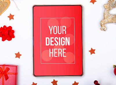 Christmas Phone & Tablet Screen Mockup Set abstract christmas clean decoration device devices display festive laptop mac macbook mockup new year ornaments phone phone mockup realistic simple smartphone tablet