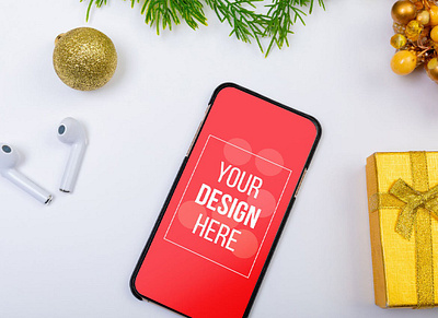 Christmas Phone & Tablet Screen Mockup Set abstract christmas clean decoration device devices display festive laptop mac macbook mockup new year ornaments phone phone mockup realistic simple smartphone tablet