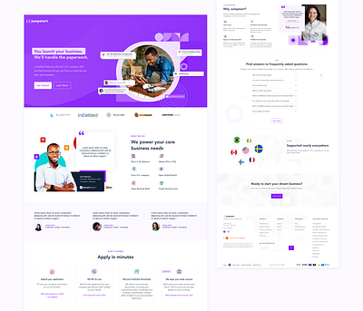 Jumpstart Filings Landing Page company formation home page incorporation landing page start a business