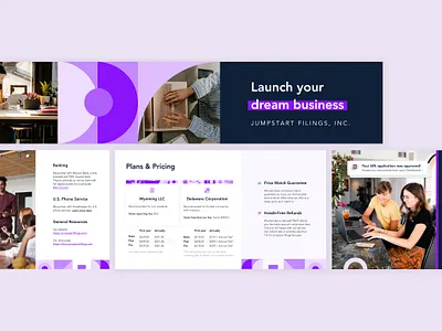 Jumpstart Filings Marketing Assets linkedin marketing marketing design