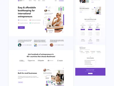 Bookmate Landing Page accounting bookkeeping home page landing page tax returns taxes