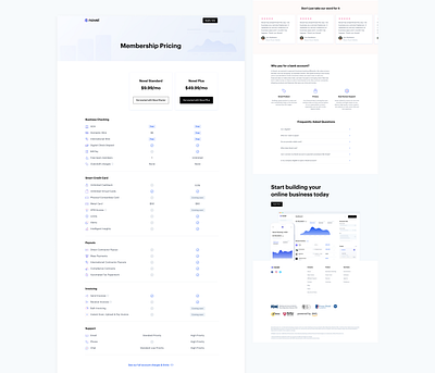 Novel Pricing Page comparison pricing