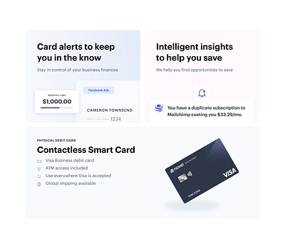 Novel Financial Feature Callouts banking credit card features