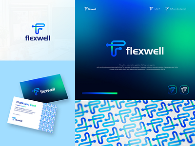 Flexwell Logo Branding Identity brand guideline brand guidelines brand identity branding business coding company design development future graphic design illustration letter f logo logo design marketing modern logo software startup technology