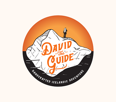 David the Guide Logo glacier hand drawn iceland illustration logo tour guide