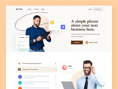 Shelly - Saas landing Page business ecommerce finance fintech homepage innovation landing page marketing saas saas landing saas product software landing softwareasaservice startup ui ux web landing page webapp website website design