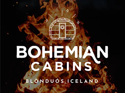 Bohemian Cabins Logo cabin iceland illustration logo