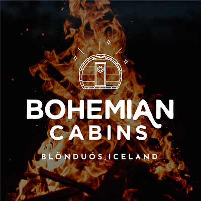Bohemian Cabins Logo cabin iceland illustration logo