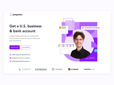 Jumpstart Filings Lander company formation incorporation landing page