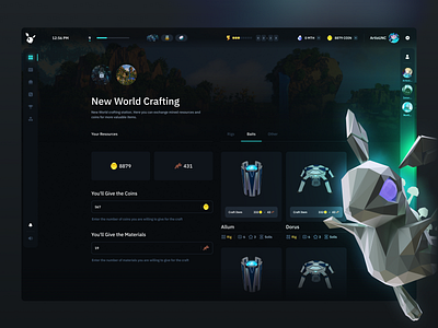 NFT UX design - Craft 3d app bitcoin casino cryptocurrency dark ui gambling game interface game ux graphic design nft nft game nft game design nft interface nft ux romanov royal studio ui ux web design