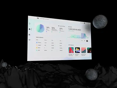 DeFi Trade and Assets Dashboard 3d ai bitcoin blockchain crypto dashboard ethereum exchange future futuristic nft swap ui web 3