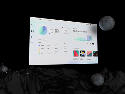 DeFi Trade and Assets Dashboard 3d ai bitcoin blockchain crypto dashboard ethereum exchange future futuristic nft swap ui web 3