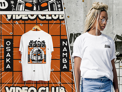 Black & Orange Drop 11 black clothes club collab drop gaming illustration japan japanese orange paiheme paihemestudio retro talister video vintage