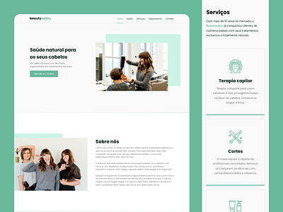 beautysalon 💁‍♀️ beauty design green haircut landingpage mobile salon ui