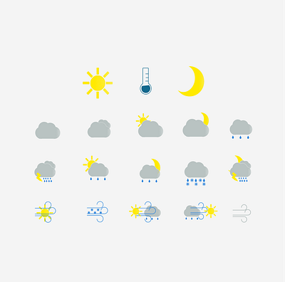 Weather Icon - Icon Cuaca - Ikon Cuaca adobe ilustrator application design icon illustration ui vector