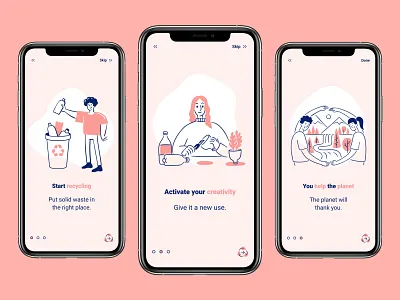 Onboarding UI Design app app design design figma mobile design onboarding recycle reuse ui ui design