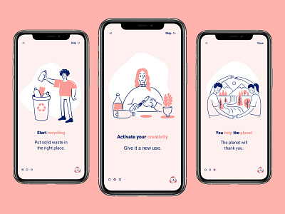 Onboarding UI Design app app design design figma mobile design onboarding recycle reuse ui ui design