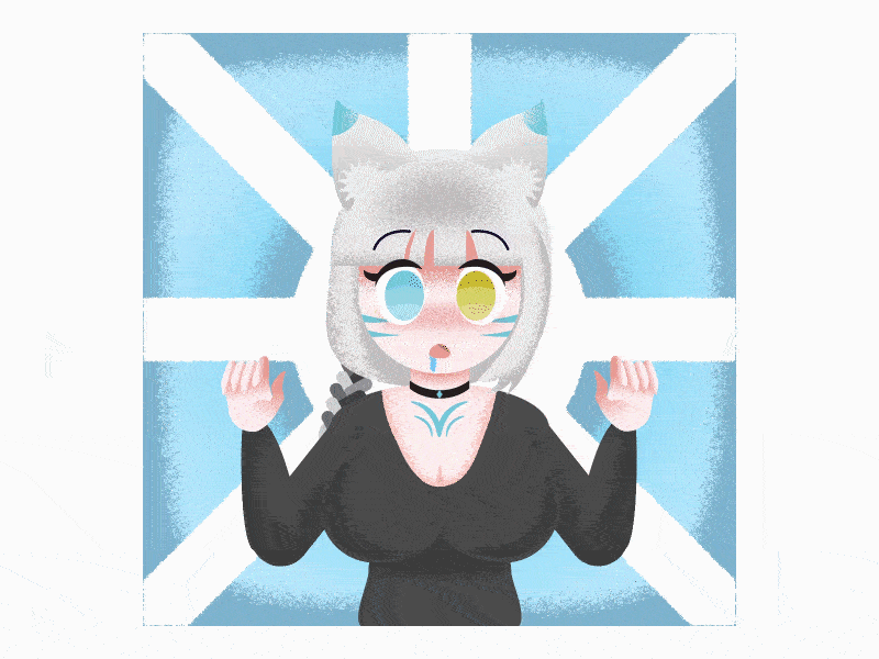 Fox Girl Loop animation illustration minimalistic motion graphics vector