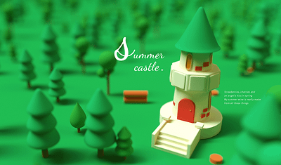 summer castle 3d castle forest garden green summer