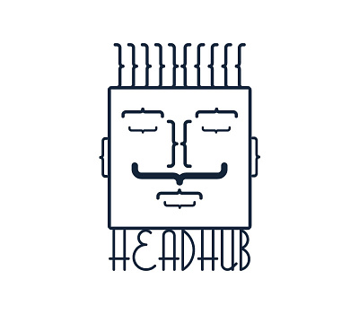 HEADHUB © "Where Great Minds Don't Think Alike" ascii logo blackandwhite branding coffee design graphic design headhub.com illustration logo nocigarettes superior uniquelogo