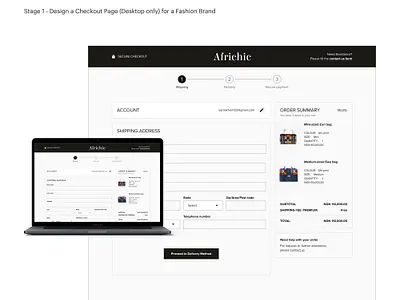 Design Challenge - Checkout Page checkout dailyui fashion hng ui ux