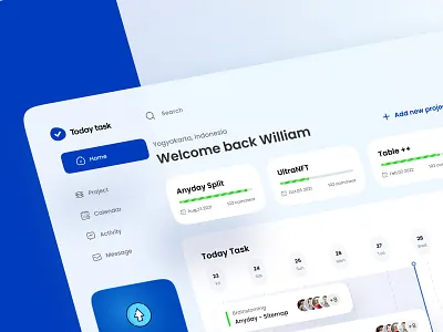 Today Task Dashboard Management activity branding calendar card clean corporate crm dashboard date design event management minimalist project schedule simple task timeline ui work