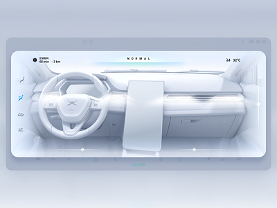 HMI XPNG G3i AC ON c4d car design ui