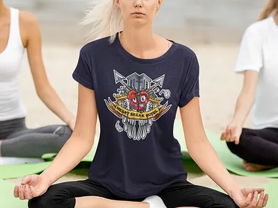 heart break hotel mock branding design gaming illustration logo sold out typography vector