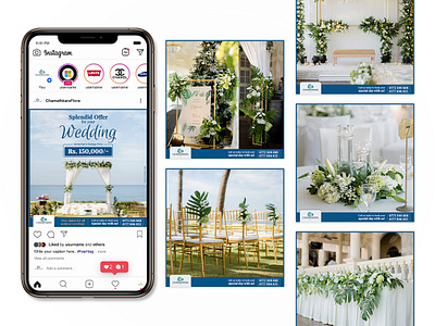 Chamathkara Flora | Social Media Ads ads business decor florist graphic design illustrator photoshop posts social media visual design wedding