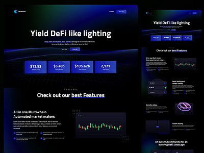 DeFi Landing Page. bitcoin crypto dark mode defi landing page webdesign