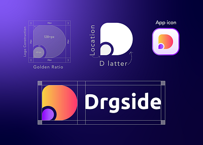 Drgside app icon branding colorful logo design golden ratio golden ratio logo gradian logo icon identity location location logo logo logo creation logo design logo idea logo maker minimal modern logo simple logo vector