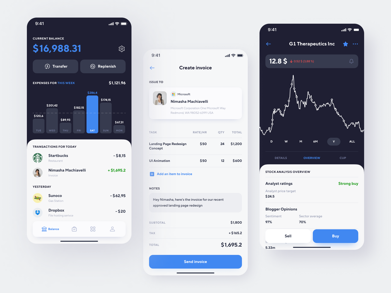 Example of Banking App Design Concept