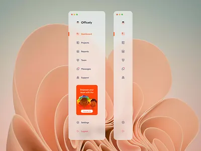 Sidabar design idea #DailyUI dailyui dashboard glassmorphism office report sidebar team uidesign uiux uxdesign windows11