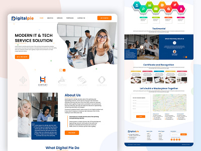 DigitalPie(Modern IT & Tech Service Solution) adobe xd digipie digitalpie website graphic design interaction design interface design it company it company website modern it software company photoshop software company website uiux user experience user interface website website design websiteuiux webui