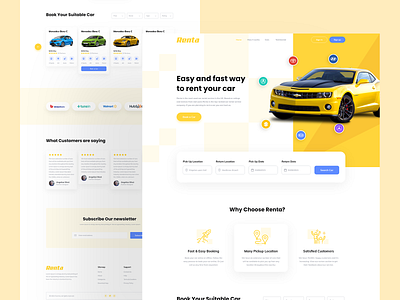 Car Rental Landing Page automobile automotive car car booking car dealer car hire car landing page car rental car repair car service cars landing page rent rent a car rental rental app renting ui web design website