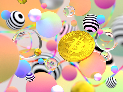 Bitcoin 13 years 3d art billboard blender cinema4d illustration print visuals